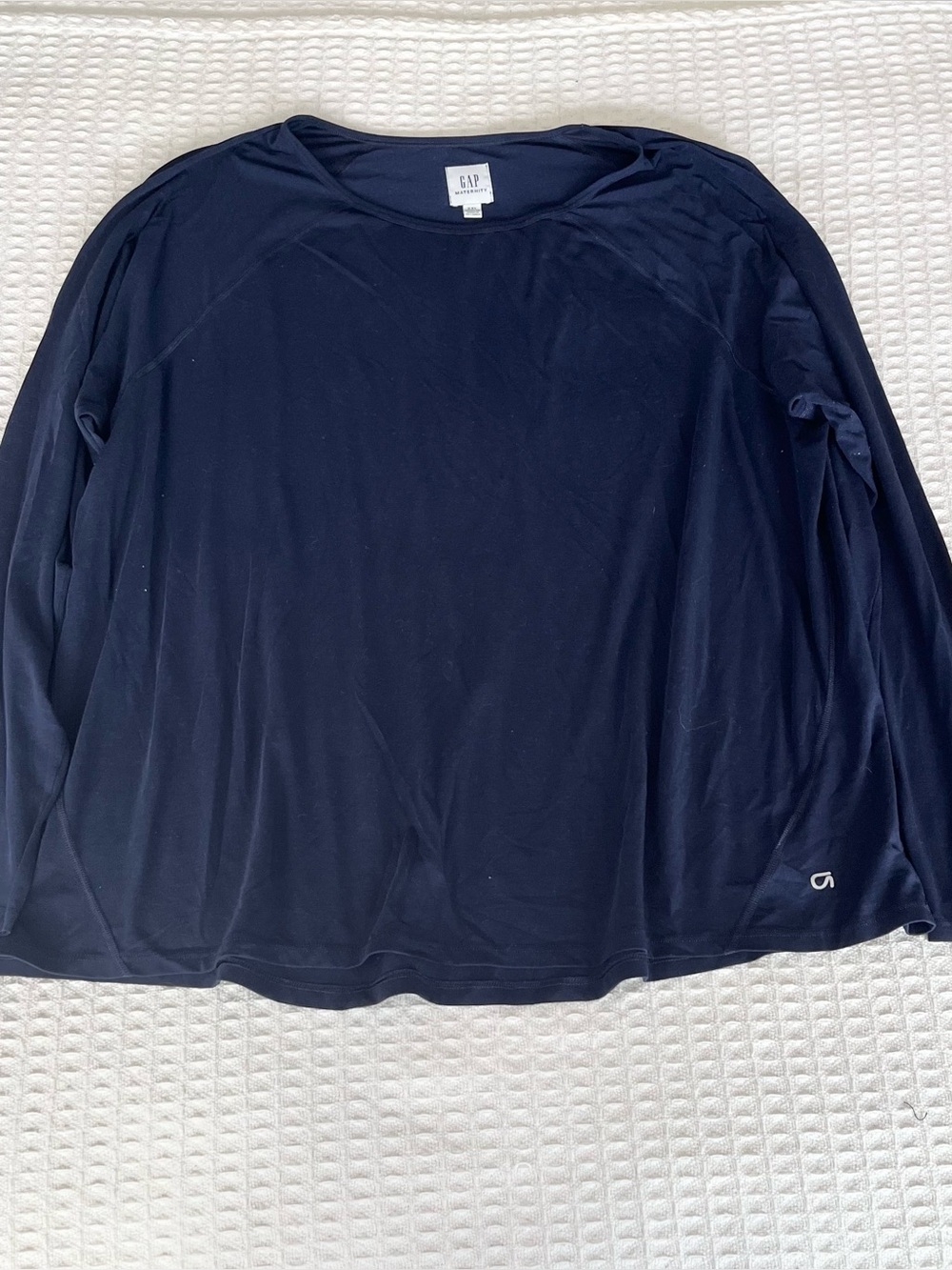 GAP Women's Long Sleeve Breathe Navy Crewneck Top maternity XXL